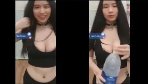 灵妙在练习期间露出了乳头。